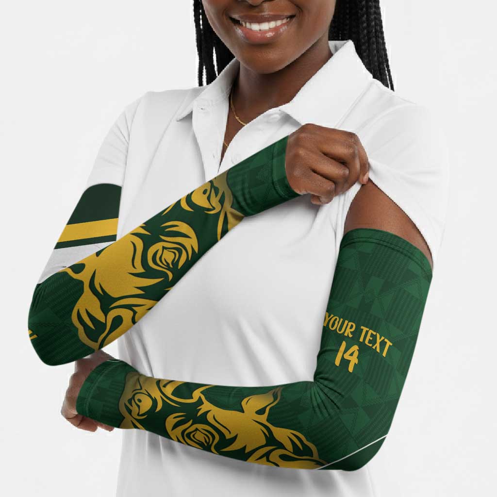 South Africa Rugby Custom Arm Sleeves Springboks Kente Rhino Symbol