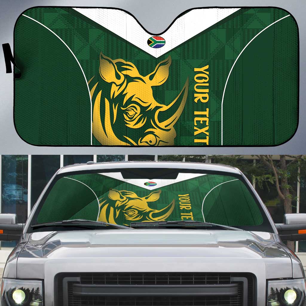 South Africa Rugby Custom Auto Sun Shade Springboks Kente Rhino Symbol