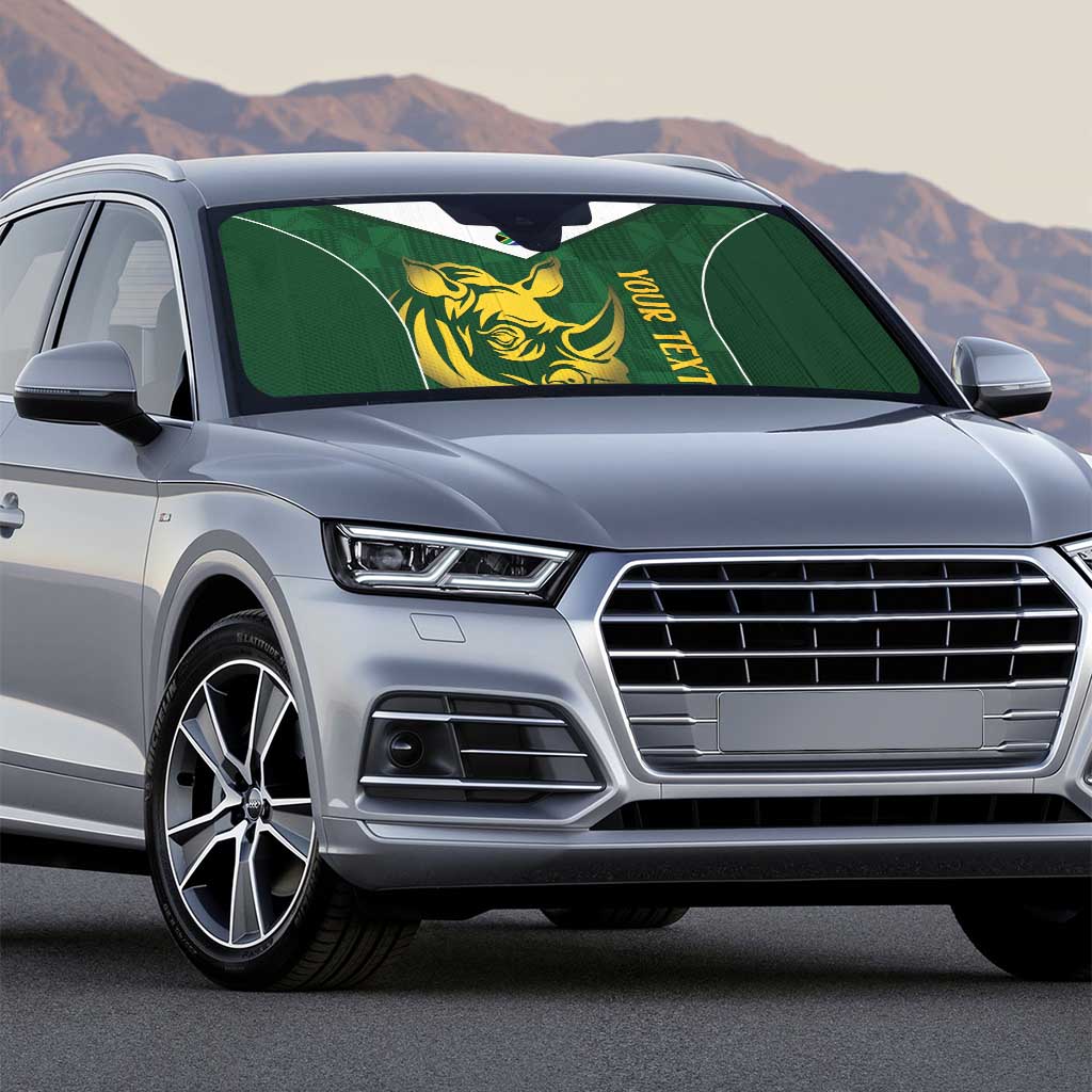 South Africa Rugby Custom Auto Sun Shade Springboks Kente Rhino Symbol