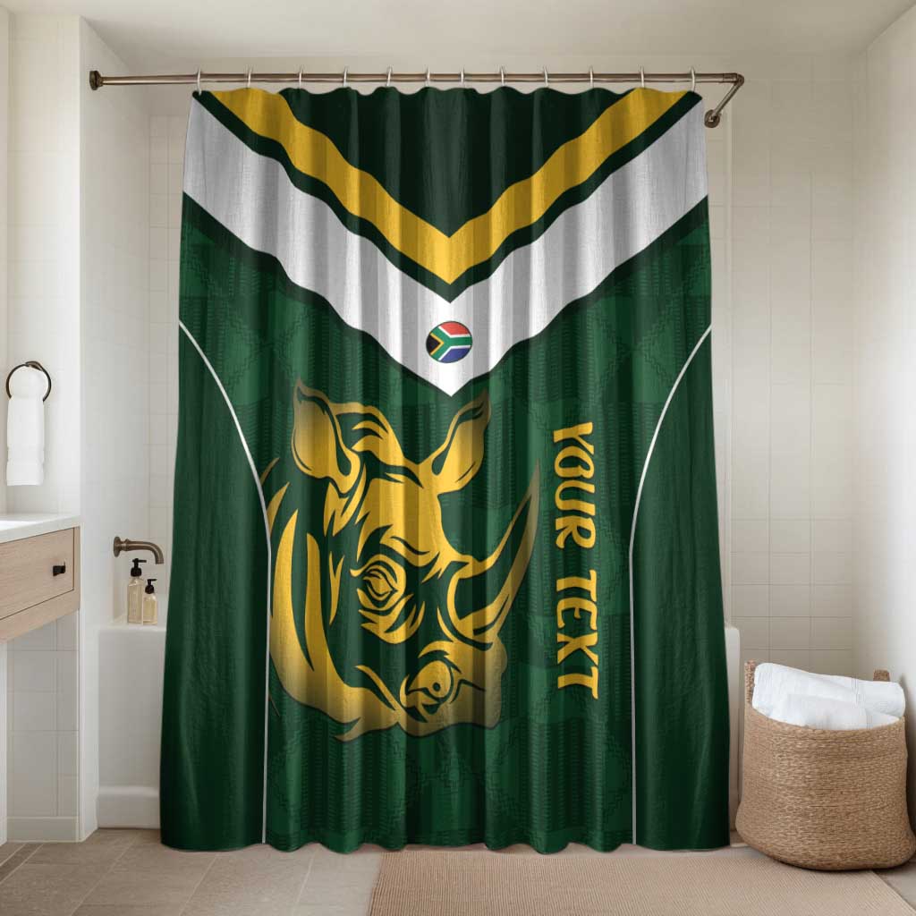 South Africa Rugby Custom Bathroom Set Springboks Kente Rhino Symbol