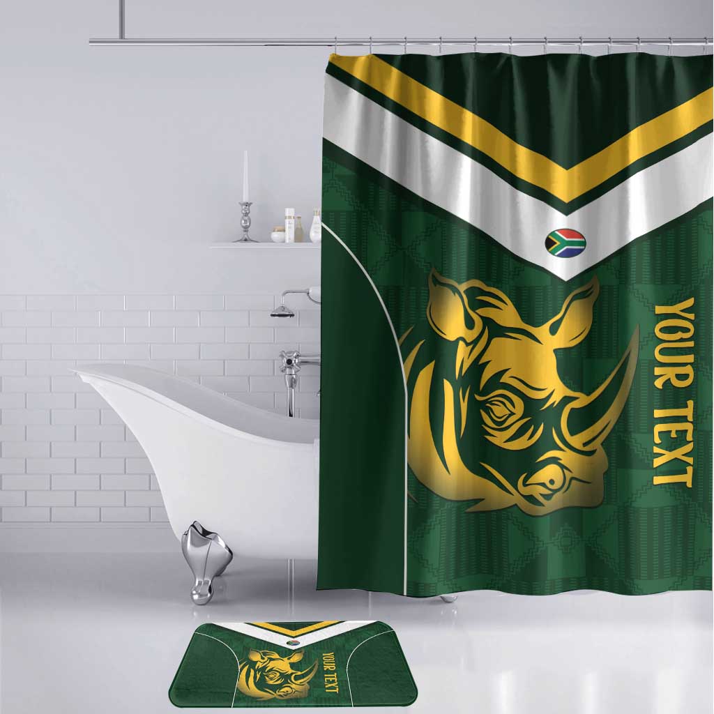 South Africa Rugby Custom Bathroom Set Springboks Kente Rhino Symbol