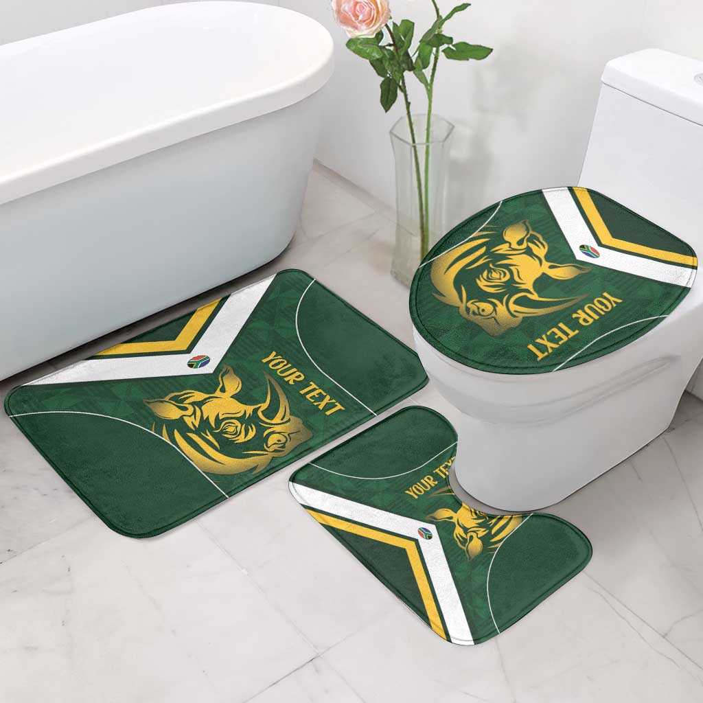 South Africa Rugby Custom Bathroom Set Springboks Kente Rhino Symbol