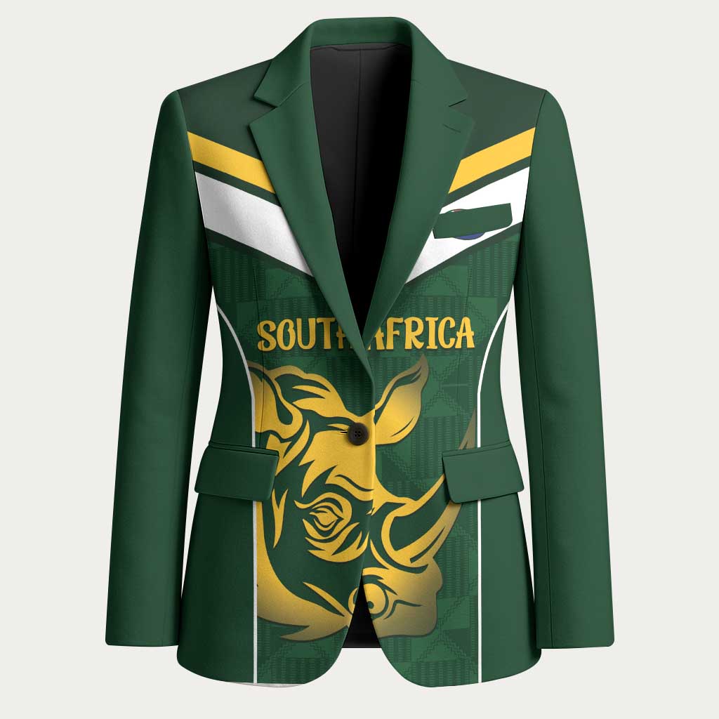 South Africa Rugby Custom Blazer Springboks Kente Rhino Symbol