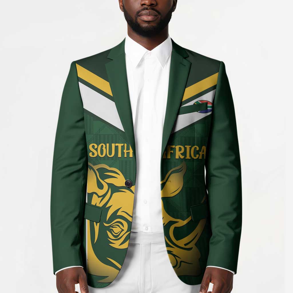South Africa Rugby Custom Blazer Springboks Kente Rhino Symbol