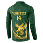 South Africa Rugby Custom Button Sweatshirt Springboks Kente Rhino Symbol