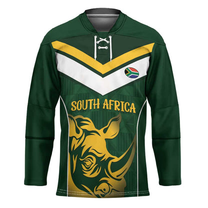 South Africa Rugby Custom Hockey Jersey Springboks Kente Rhino Symbol