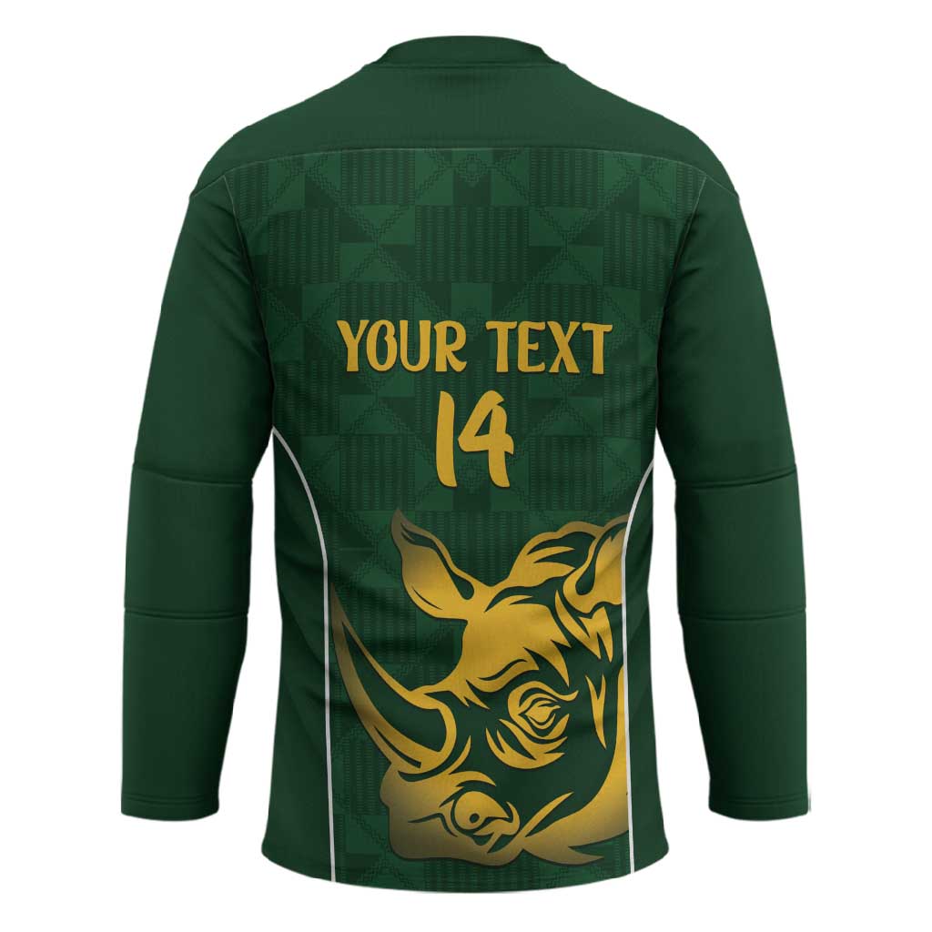 South Africa Rugby Custom Hockey Jersey Springboks Kente Rhino Symbol