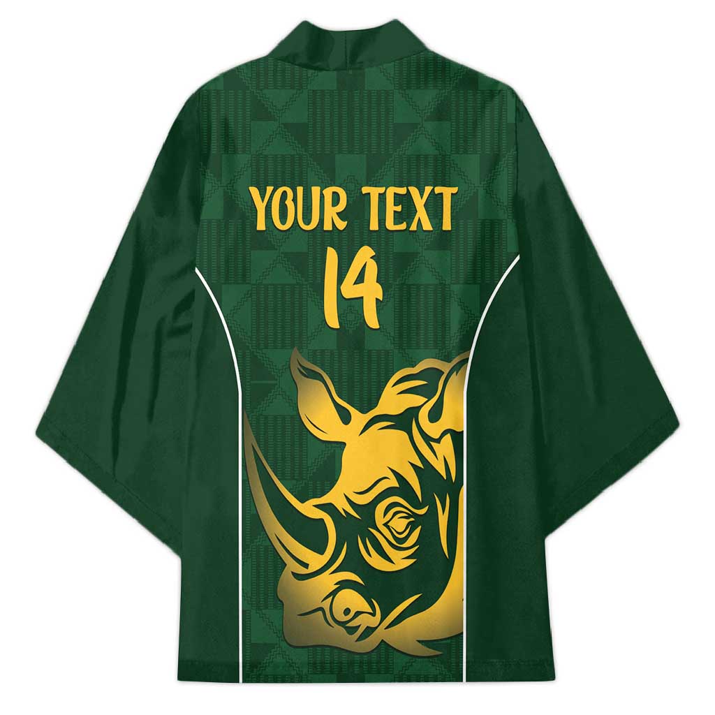 South Africa Rugby Custom Kimono Springboks Kente Rhino Symbol