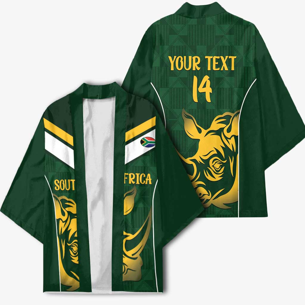 South Africa Rugby Custom Kimono Springboks Kente Rhino Symbol