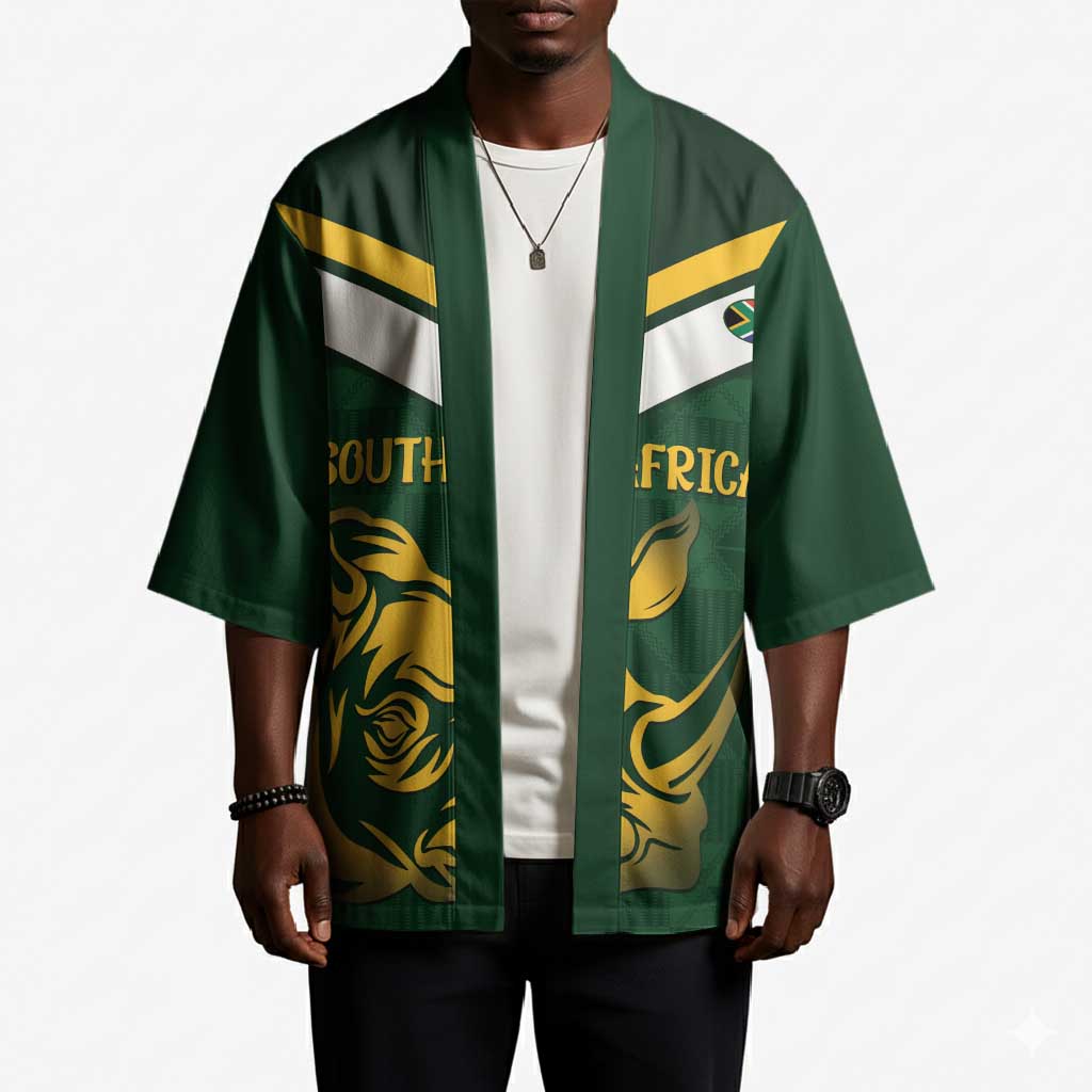 South Africa Rugby Custom Kimono Springboks Kente Rhino Symbol