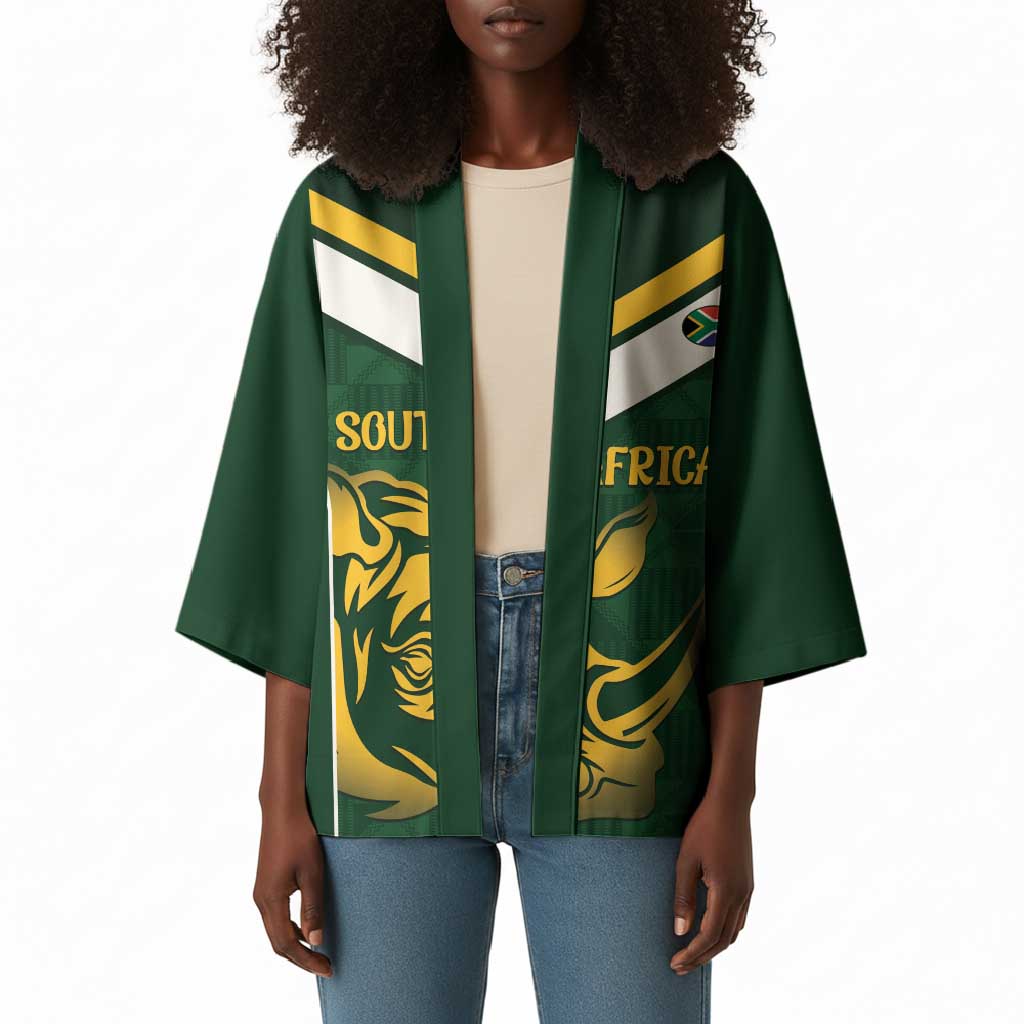 South Africa Rugby Custom Kimono Springboks Kente Rhino Symbol