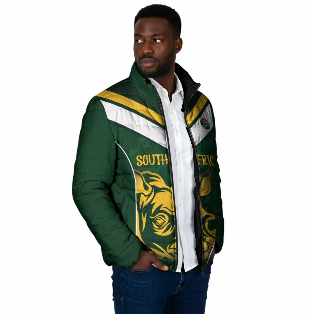 South Africa Rugby Custom Padded Jacket Springboks Kente Rhino Symbol