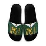 South Africa Rugby Custom Slide Sandals Springboks Kente Rhino Symbol
