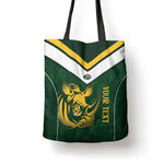 South Africa Rugby Custom Tote Bag Springboks Kente Rhino Symbol