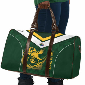 South Africa Rugby Custom Travel Bag Springboks Kente Rhino Symbol