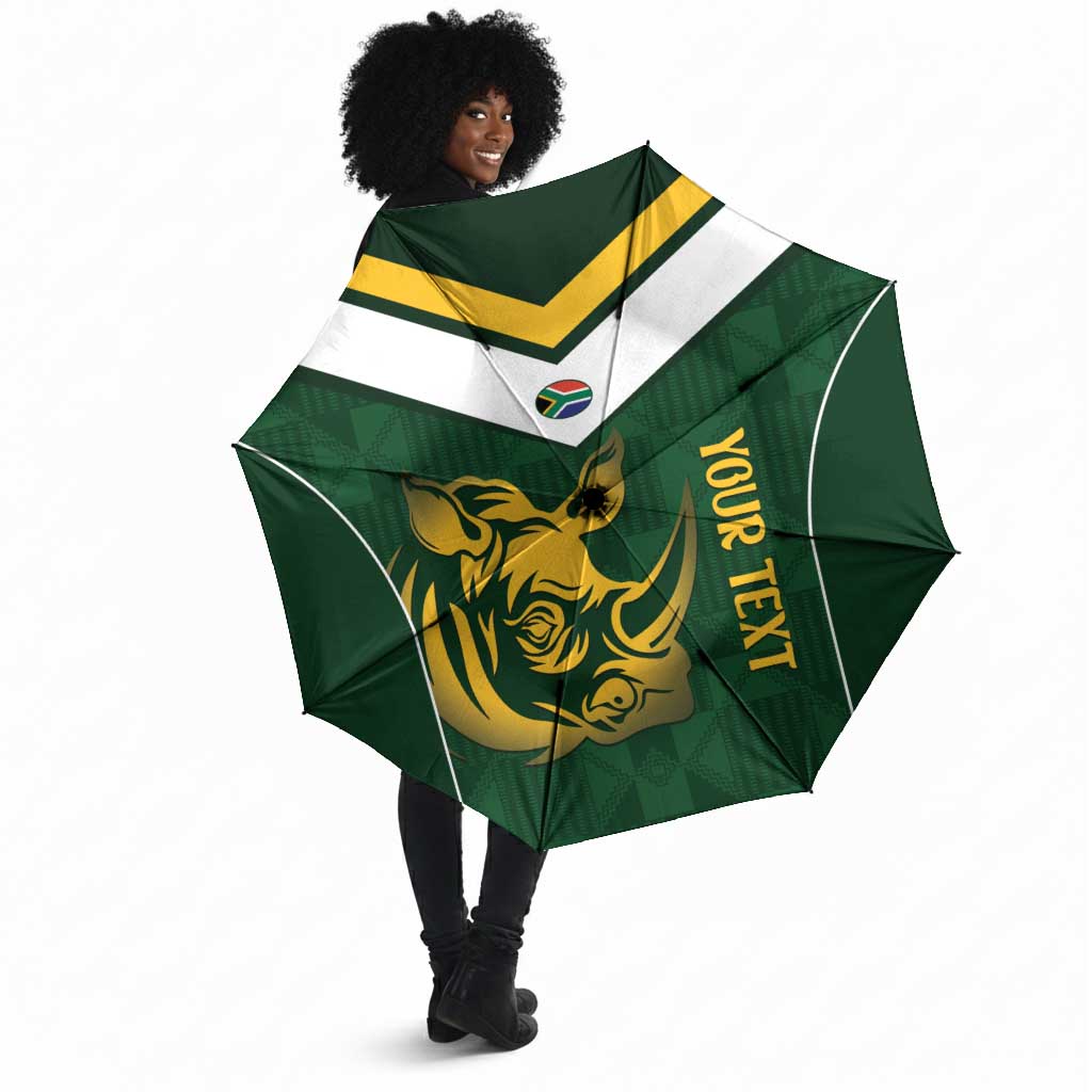 South Africa Rugby Custom Umbrella Springboks Kente Rhino Symbol