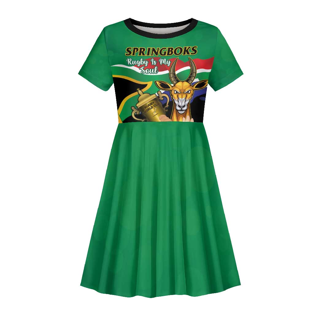 South Africa Special Holiday Kid Short Sleeve Dress Springboks Champions Celebration Rugby Is My Soul