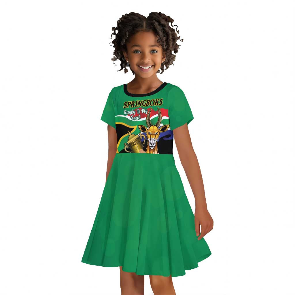 South Africa Special Holiday Kid Short Sleeve Dress Springboks Champions Celebration Rugby Is My Soul