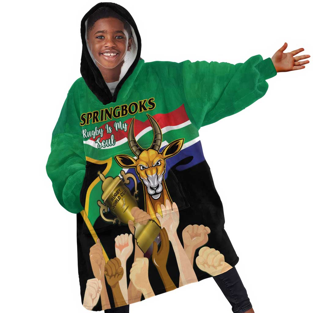 South Africa Special Holiday KId Wearable Blanket Hoodie Springboks Champions Celebration Rugby Is My Soul