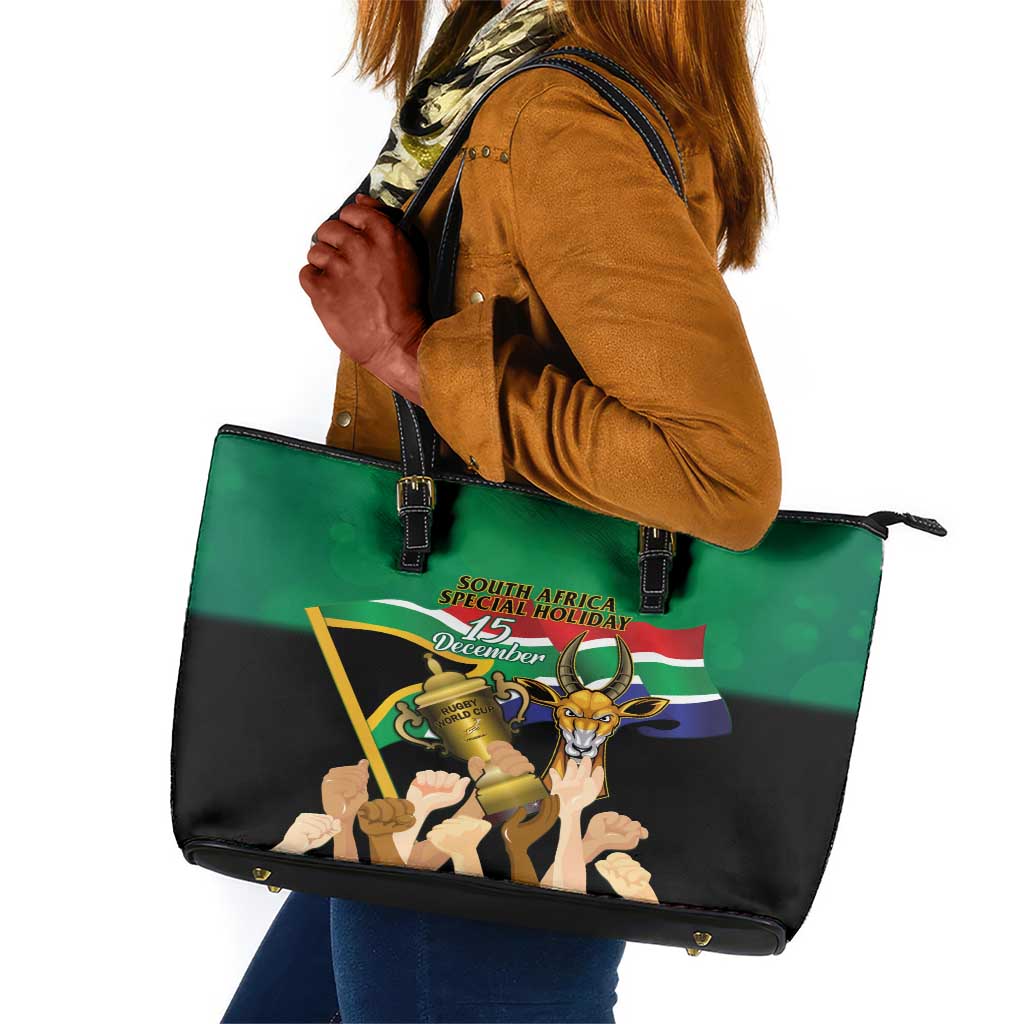 South Africa Special Holiday Leather Tote Bag Springboks Champions Celebration Rugby Is My Soul