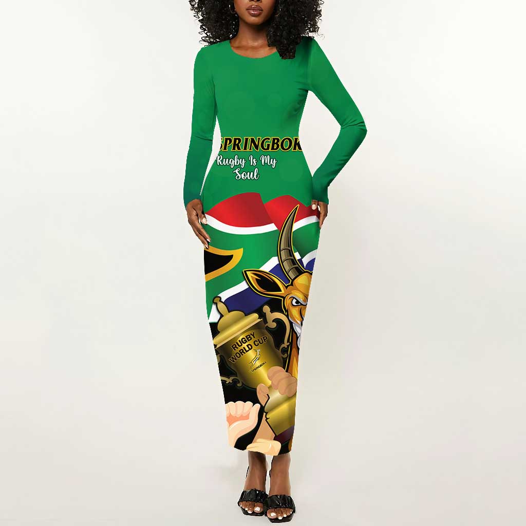 South Africa Special Holiday Long Sleeve Bodycon Dress Springboks Champions Celebration Rugby Is My Soul