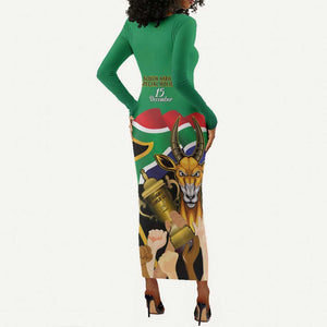 South Africa Special Holiday Long Sleeve Bodycon Dress Springboks Champions Celebration Rugby Is My Soul