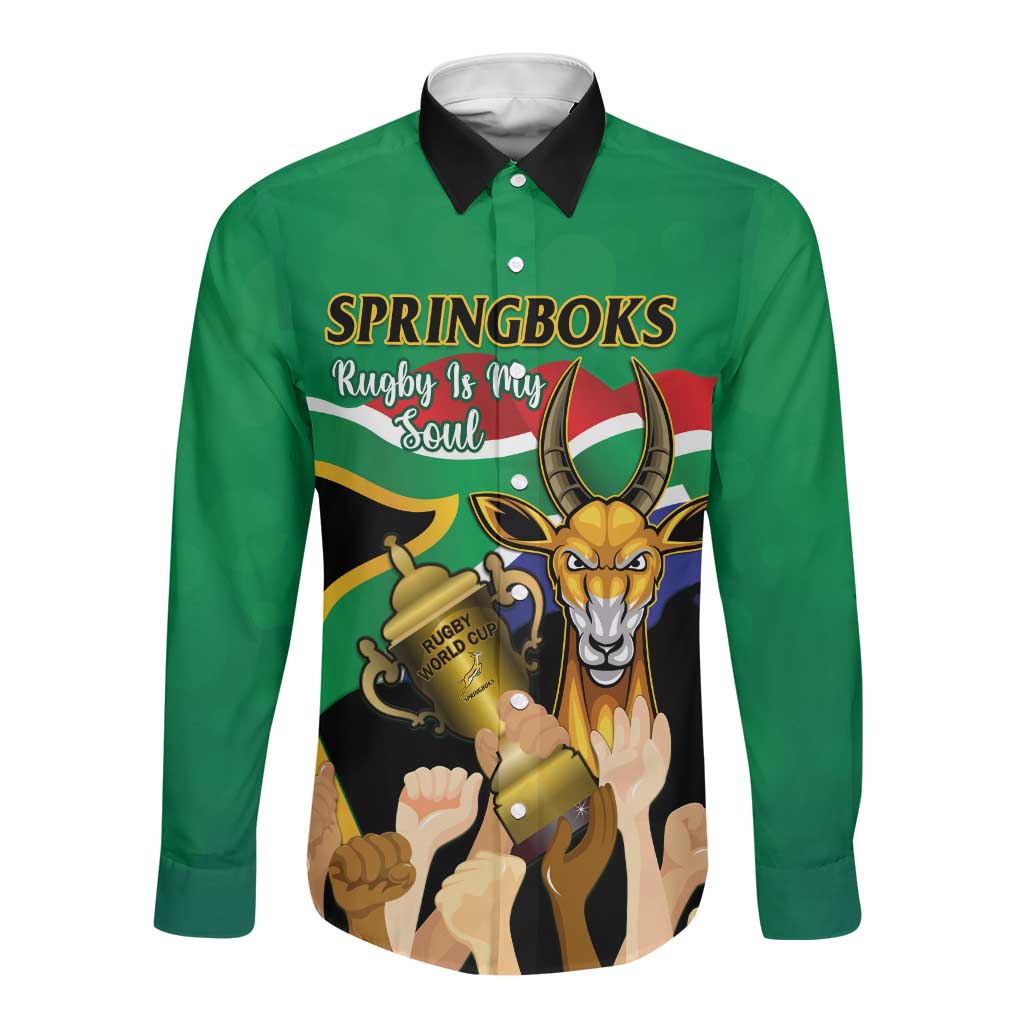 South Africa Special Holiday Long Sleeve Button Shirt Springboks Champions Celebration Rugby Is My Soul