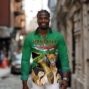 South Africa Special Holiday Long Sleeve Button Shirt Springboks Champions Celebration Rugby Is My Soul