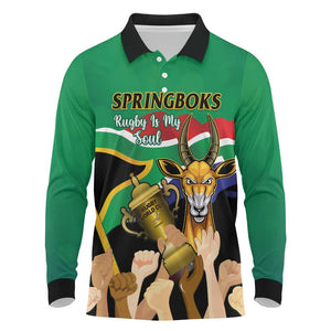 South Africa Special Holiday Long Sleeve Polo Shirt Springboks Champions Celebration Rugby Is My Soul