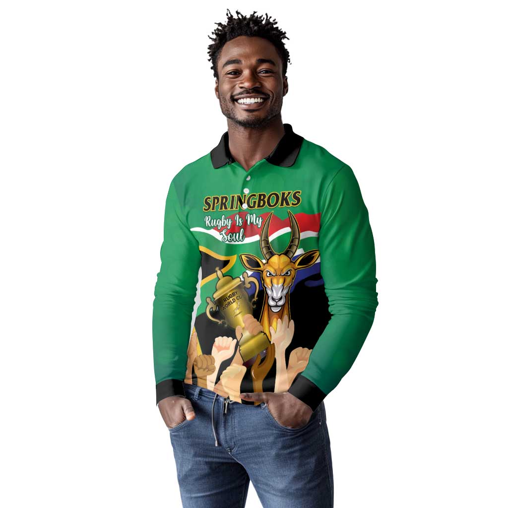 South Africa Special Holiday Long Sleeve Polo Shirt Springboks Champions Celebration Rugby Is My Soul