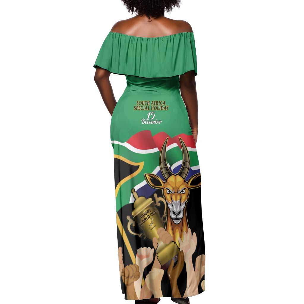 South Africa Special Holiday Off Shoulder Maxi Dress Springboks Champions Celebration Rugby Is My Soul