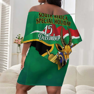 South Africa Special Holiday Off Shoulder Short Dress Springboks Champions Celebration Rugby Is My Soul LT14