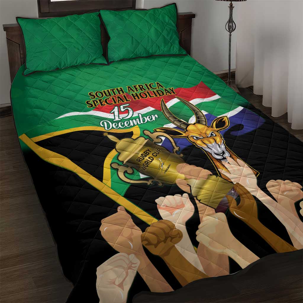 South Africa Special Holiday Quilt Bed Set Springboks Champions Celebration Rugby Is My Soul