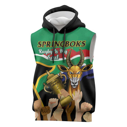 South Africa Special Holiday Sleeveless Hoodie Springboks Champions Celebration Rugby Is My Soul - African Pride