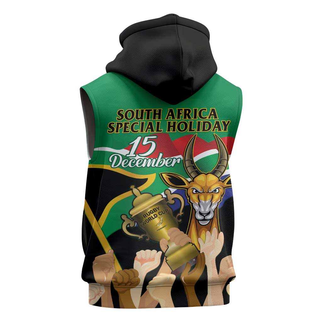 South Africa Special Holiday Sleeveless Hoodie Springboks Champions Celebration Rugby Is My Soul - African Pride