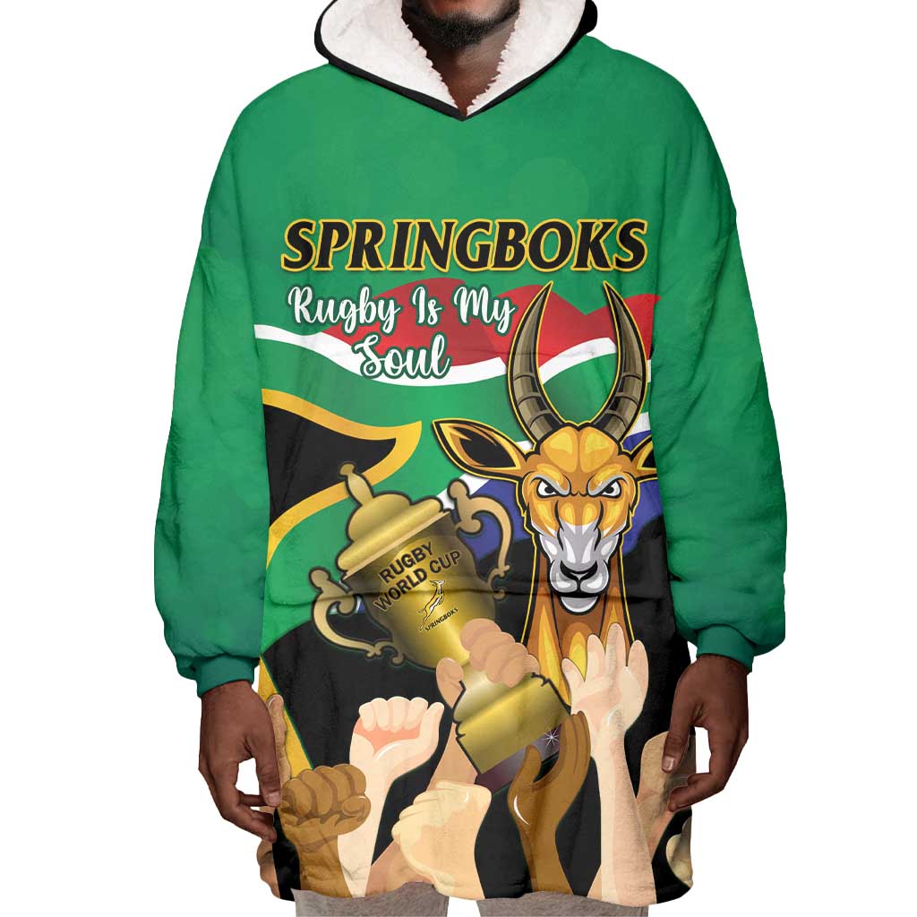 South Africa Special Holiday Wearable Blanket Hoodie Springboks Champions Celebration Rugby Is My Soul