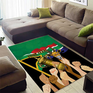 Personalised South Africa Special Holiday Area Rug Springboks Champions Celebration Rugby Is My Soul