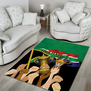 Personalised South Africa Special Holiday Area Rug Springboks Champions Celebration Rugby Is My Soul