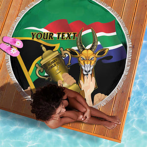 Personalised South Africa Special Holiday Beach Blanket Springboks Champions Celebration Rugby Is My Soul