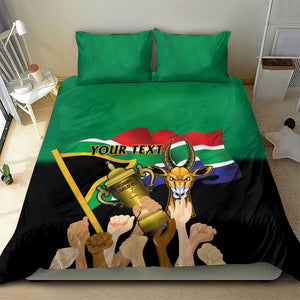 Personalised South Africa Special Holiday Bedding Set Springboks Champions Celebration Rugby Is My Soul