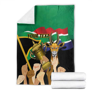 Personalised South Africa Special Holiday Blanket Springboks Champions Celebration Rugby Is My Soul