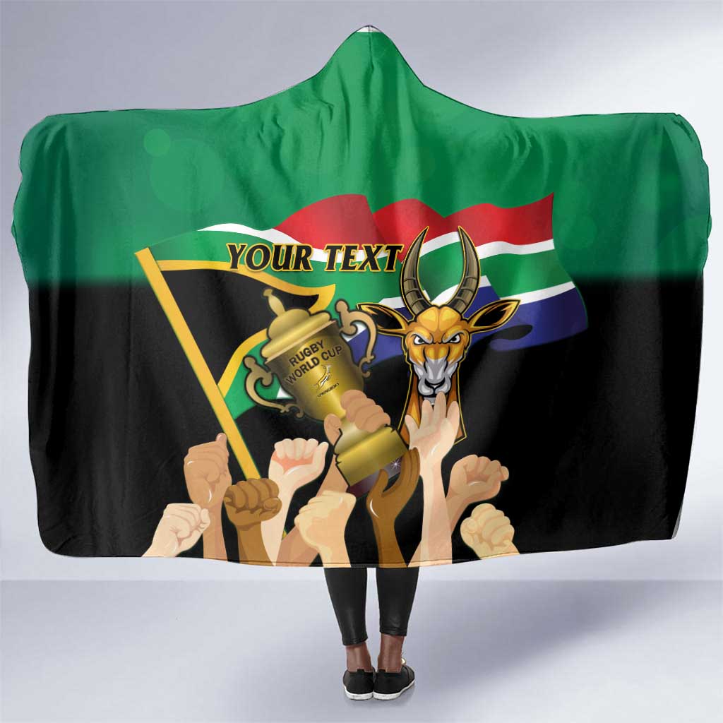 Personalised South Africa Special Holiday Hooded Blanket Springboks Champions Celebration Rugby Is My Soul