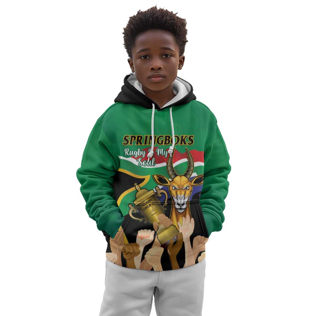 Personalised South Africa Special Holiday Kid Hoodie Springboks Champions Celebration Rugby Is My Soul