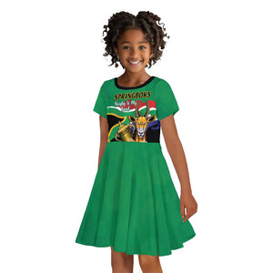 Personalised South Africa Special Holiday Kid Short Sleeve Dress Springboks Champions Celebration Rugby Is My Soul