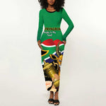 Personalised South Africa Special Holiday Long Sleeve Bodycon Dress Springboks Champions Celebration Rugby Is My Soul LT14