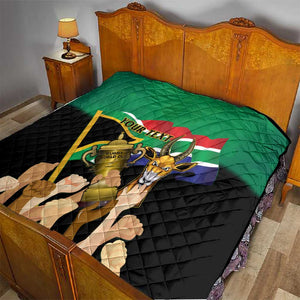 Personalised South Africa Special Holiday Quilt Springboks Champions Celebration Rugby Is My Soul