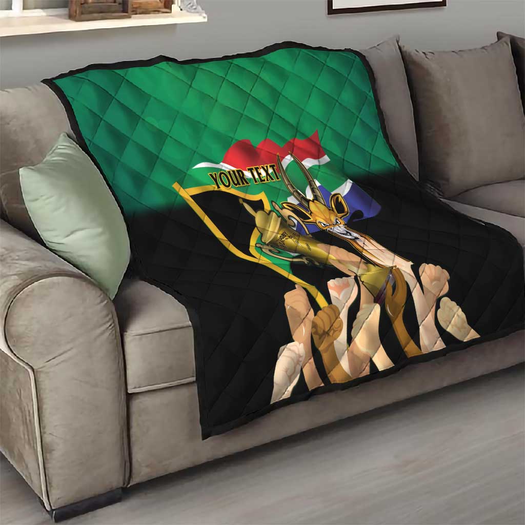 Personalised South Africa Special Holiday Quilt Springboks Champions Celebration Rugby Is My Soul