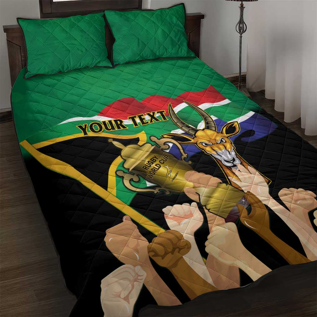 Personalised South Africa Special Holiday Quilt Bed Set Springboks Champions Celebration Rugby Is My Soul