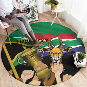 Personalised South Africa Special Holiday Round Carpet Springboks Champions Celebration Rugby Is My Soul