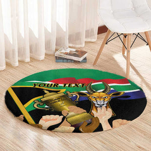 Personalised South Africa Special Holiday Round Carpet Springboks Champions Celebration Rugby Is My Soul